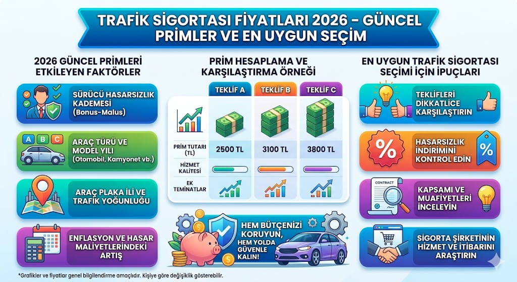 Trafik Sigortası Fiyatları 2026 – Güncel Primler ve En Uygun Seçim